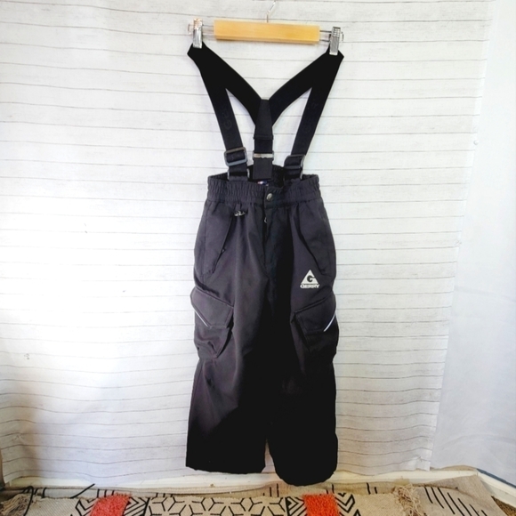GERRY KIDS BLACK SNOW OVERALL BIBS, SZ SMALL 5/6 - Picture 1 of 11
